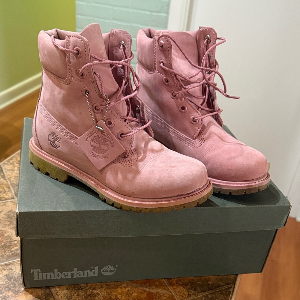 Timberland Women's Dusty Pink Combat Boots